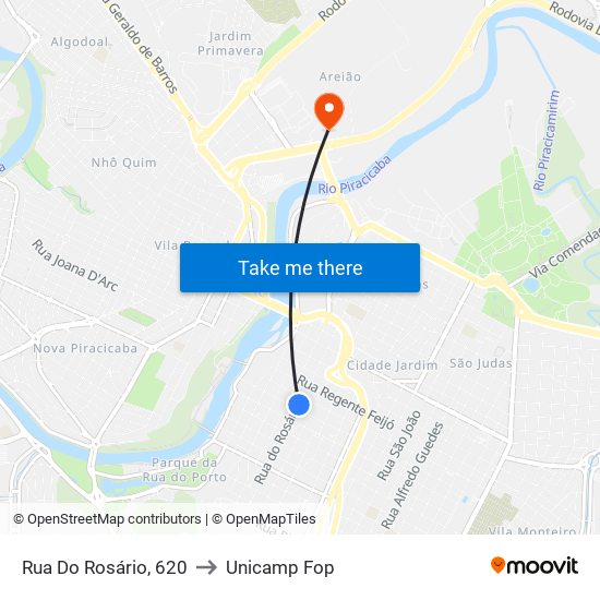 Rua Do Rosário, 620 to Unicamp Fop map