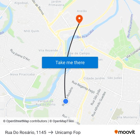 Rua Do Rosário, 1145 to Unicamp Fop map