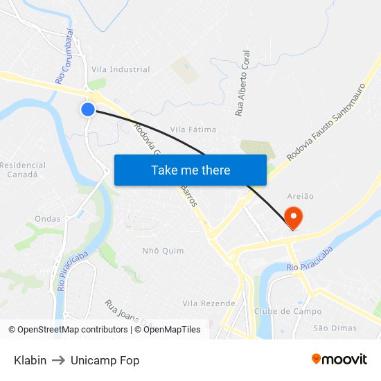 Klabin to Unicamp Fop map