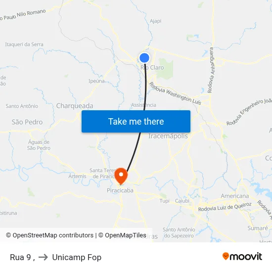 Rua 9 , to Unicamp Fop map