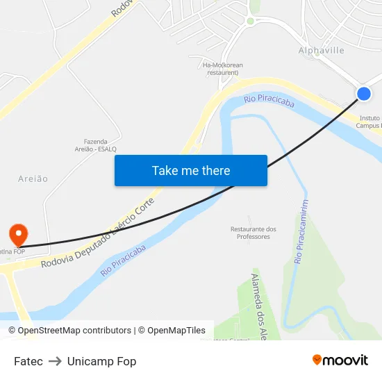 Fatec to Unicamp Fop map