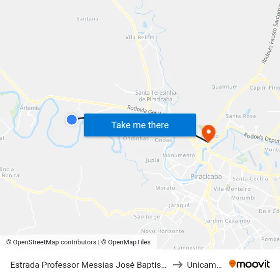 Estrada Professor Messias José Baptista(Rip-175), 737 to Unicamp Fop map
