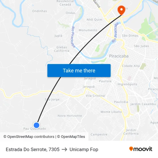 Estrada Do Serrote, 7305 to Unicamp Fop map