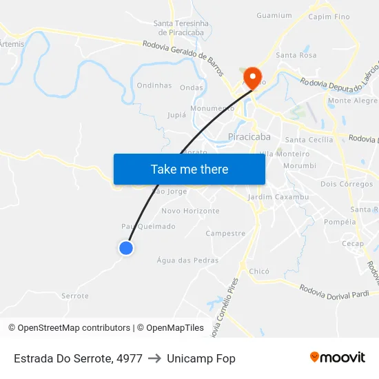 Estrada Do Serrote, 4977 to Unicamp Fop map