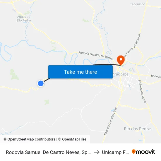 Rodovia Samuel De Castro Neves, Sp-147 to Unicamp Fop map
