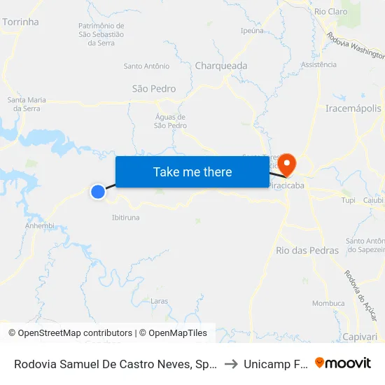Rodovia Samuel De Castro Neves, Sp-147 to Unicamp Fop map
