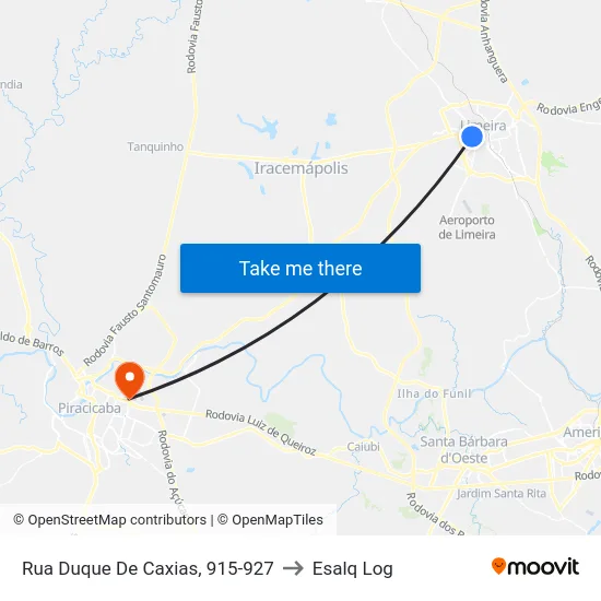Rua Duque De Caxias, 915-927 to Esalq Log map