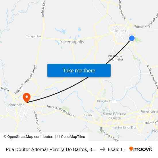 Rua Doutor Ademar Pereira De Barros, 390-400 to Esalq Log map