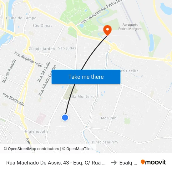 Rua Machado De Assis, 43 - Esq. C/ Rua Dom Pedro I to Esalq Log map