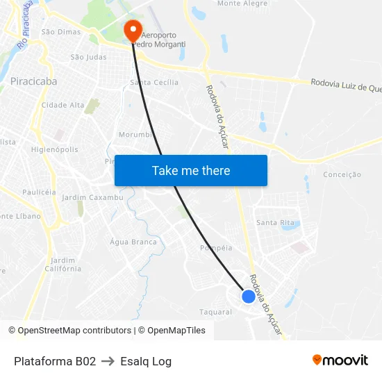 Plataforma B02 to Esalq Log map