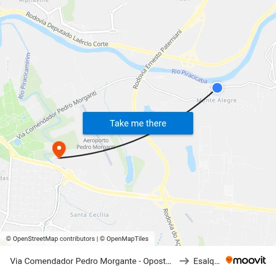 Via Comendador Pedro Morgante - Oposto Portaria II Vcp to Esalq Log map