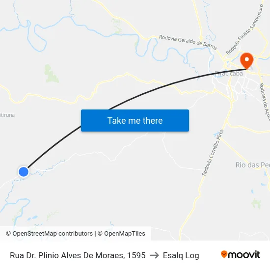 Rua Dr. Plinio Alves De Moraes, 1595 to Esalq Log map