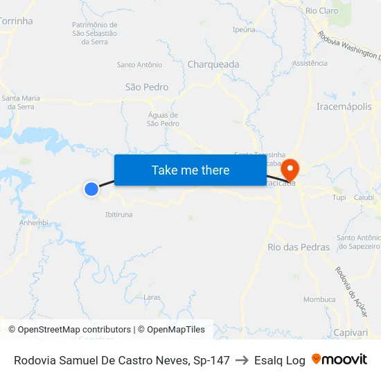 Rodovia Samuel De Castro Neves, Sp-147 to Esalq Log map