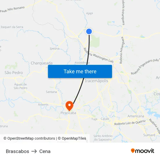 Brascabos to Cena map