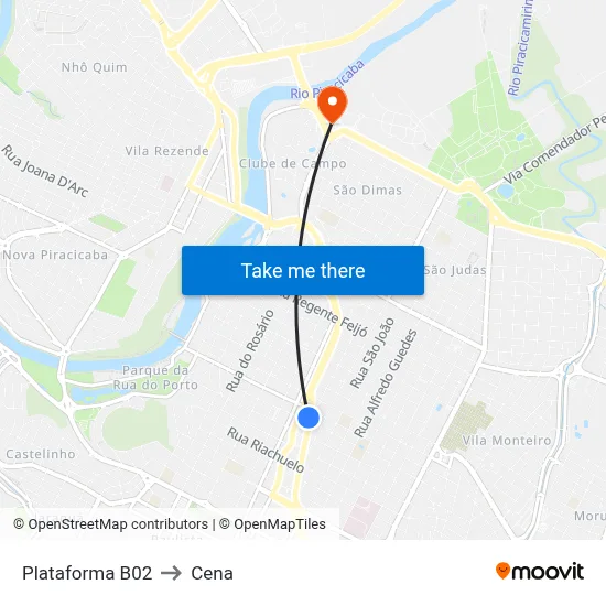Plataforma B02 to Cena map