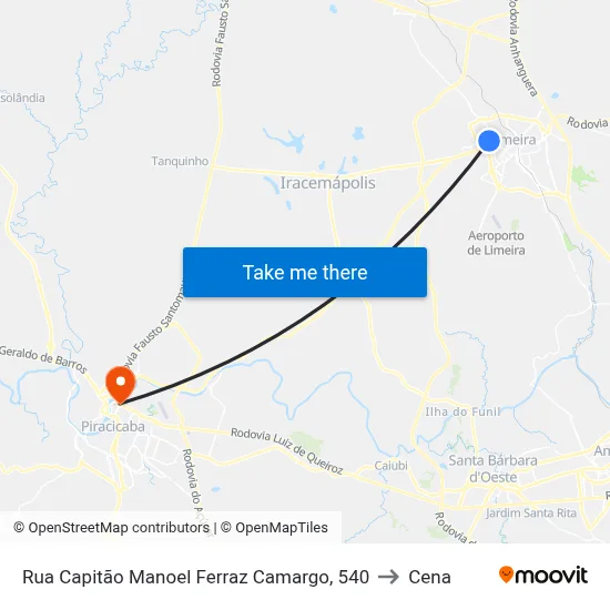 Rua Capitão Manoel Ferraz Camargo, 540 to Cena map