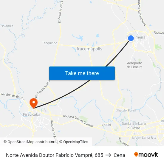 Norte Avenida Doutor Fabrício Vampré, 685 to Cena map