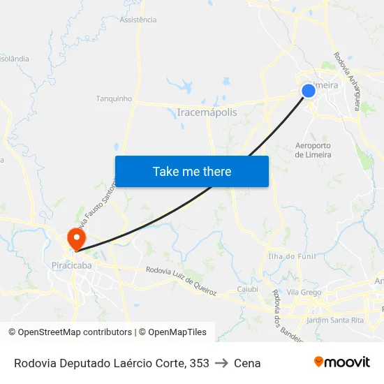 Rodovia Deputado Laércio Corte, 353 to Cena map