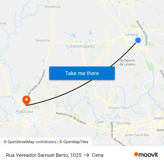 Rua Vereador Samuel Berto, 1025 to Cena map