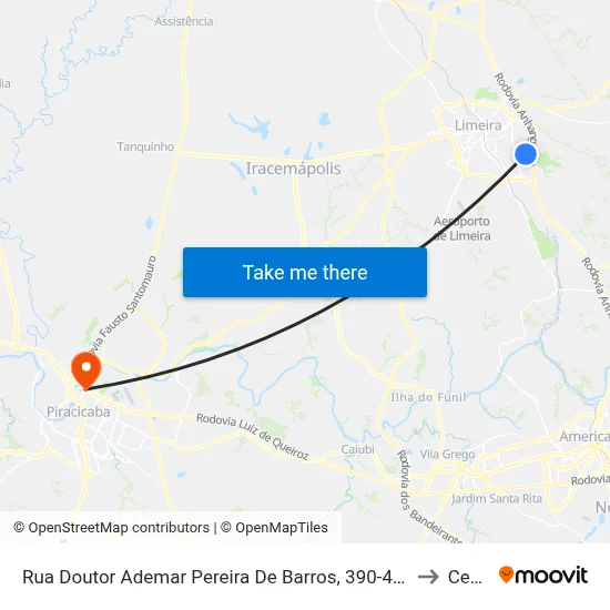 Rua Doutor Ademar Pereira De Barros, 390-400 to Cena map