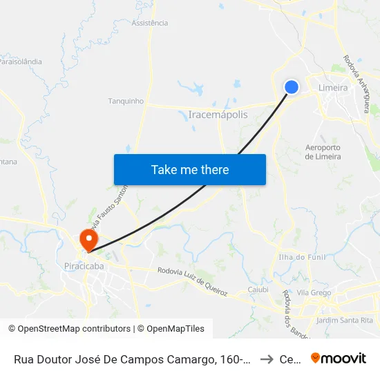 Rua Doutor José De Campos Camargo, 160-490 to Cena map