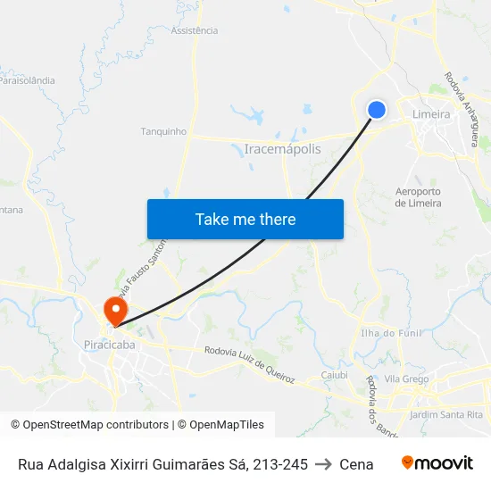 Rua Adalgisa Xixirri Guimarães Sá, 213-245 to Cena map
