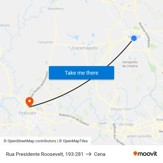 Rua Presidente Roosevelt, 193-281 to Cena map