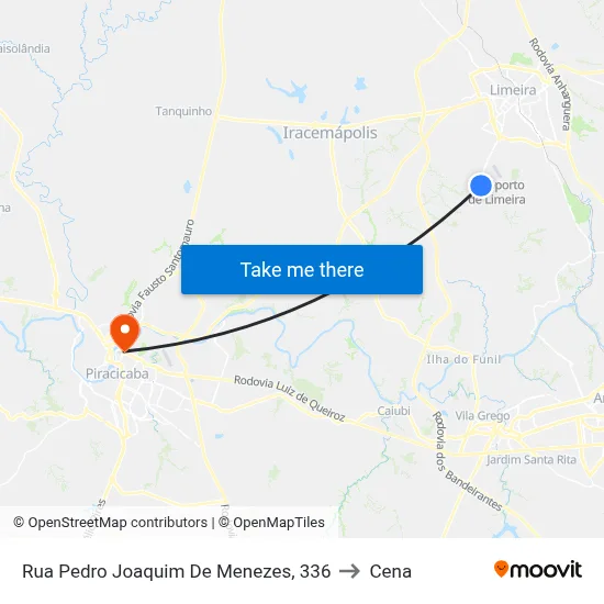 Rua Pedro Joaquim De Menezes, 336 to Cena map