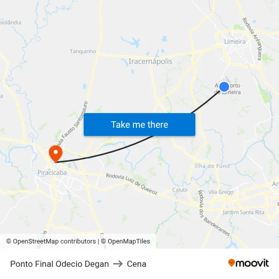 Ponto Final Odecio Degan to Cena map