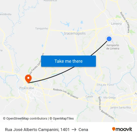 Rua José Alberto Campanini, 1401 to Cena map