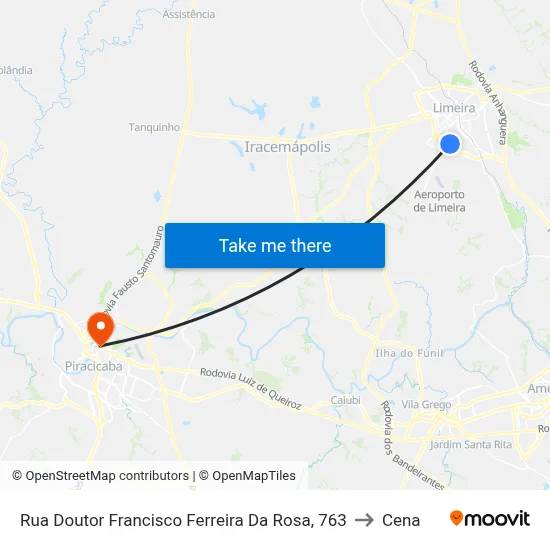 Rua Doutor Francisco Ferreira Da Rosa, 763 to Cena map