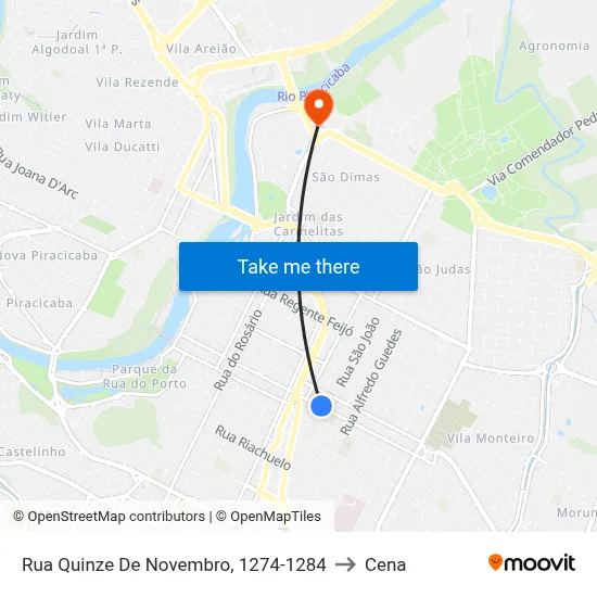 Rua Quinze De Novembro, 1274-1284 to Cena map