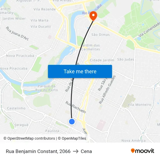 Rua Benjamin Constant, 2066 to Cena map
