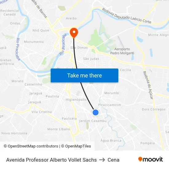 Avenida Professor Alberto Vollet Sachs to Cena map