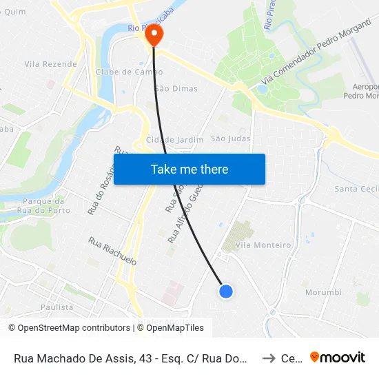 Rua Machado De Assis, 43 - Esq. C/ Rua Dom Pedro I to Cena map