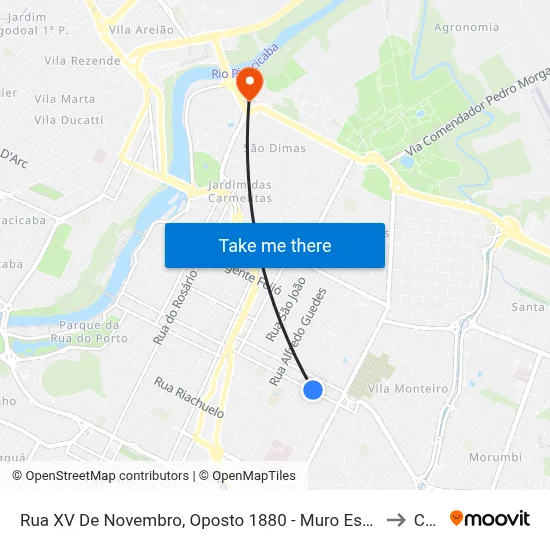 Rua XV De Novembro, Oposto 1880 - Muro Escola / Cob. Metálica to Cena map
