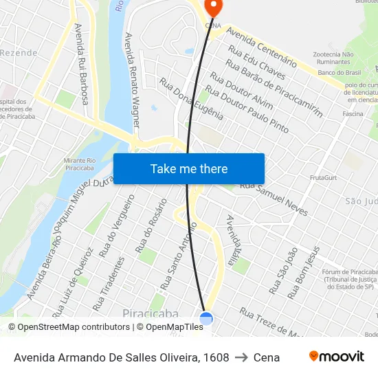 Avenida Armando De Salles Oliveira, 1608 to Cena map