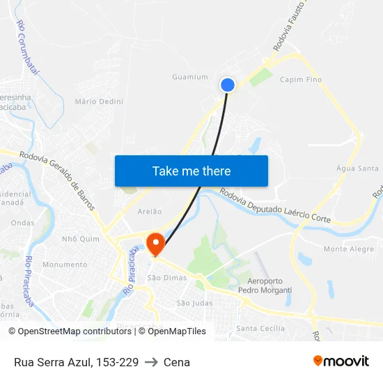 Rua Serra Azul, 153-229 to Cena map