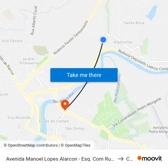 Avenida Manoel Lopes Alarcon - Esq. Com Rua Mário Crevellani to Cena map