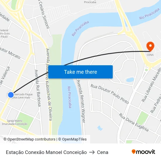 Estação Conexão Manoel Conceição to Cena map