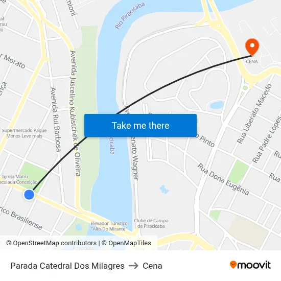Parada Catedral Dos Milagres to Cena map