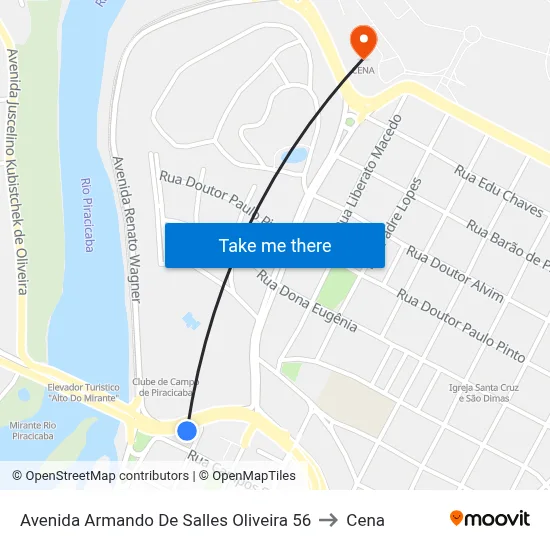 Avenida Armando De Salles Oliveira 56 to Cena map
