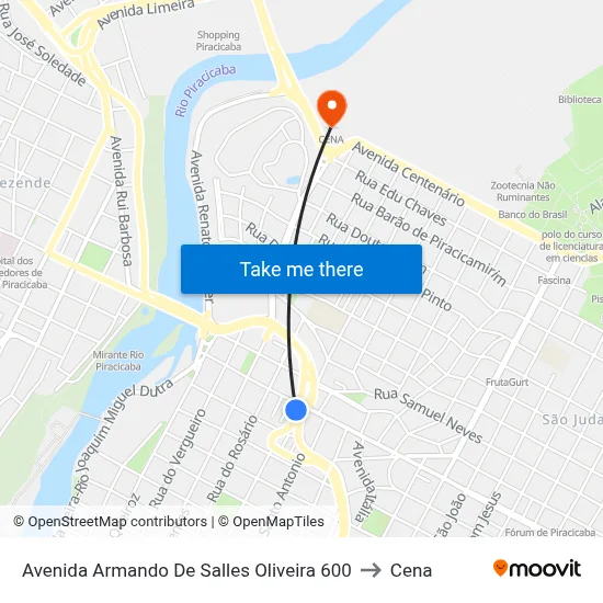 Avenida Armando De Salles Oliveira 600 to Cena map