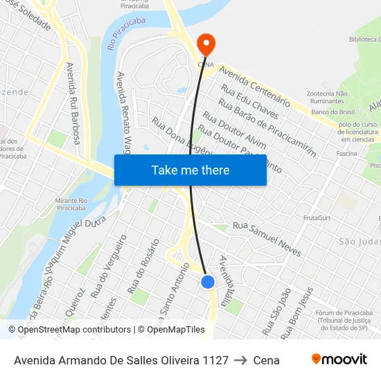 Avenida Armando De Salles Oliveira 1127 to Cena map