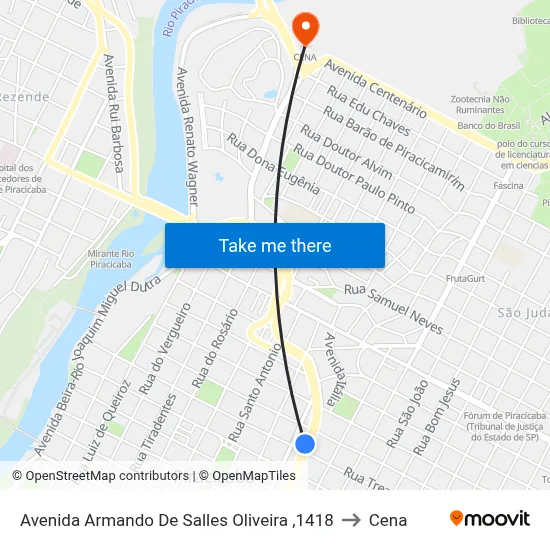 Avenida Armando De Salles Oliveira  ,1418 to Cena map