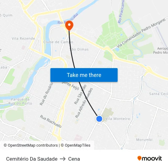 Cemitério Da Saudade to Cena map