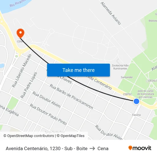 Avenida Centenário, 1230 - Sub - Boite to Cena map