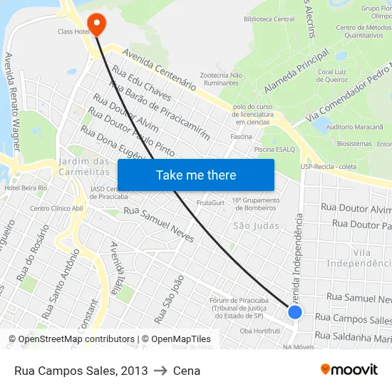 Rua Campos Sales, 2013 to Cena map