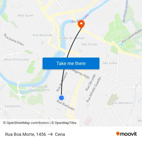 Rua Boa Morte, 1456 to Cena map