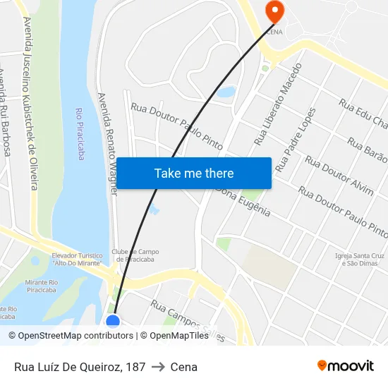Rua Luíz De Queiroz, 187 to Cena map